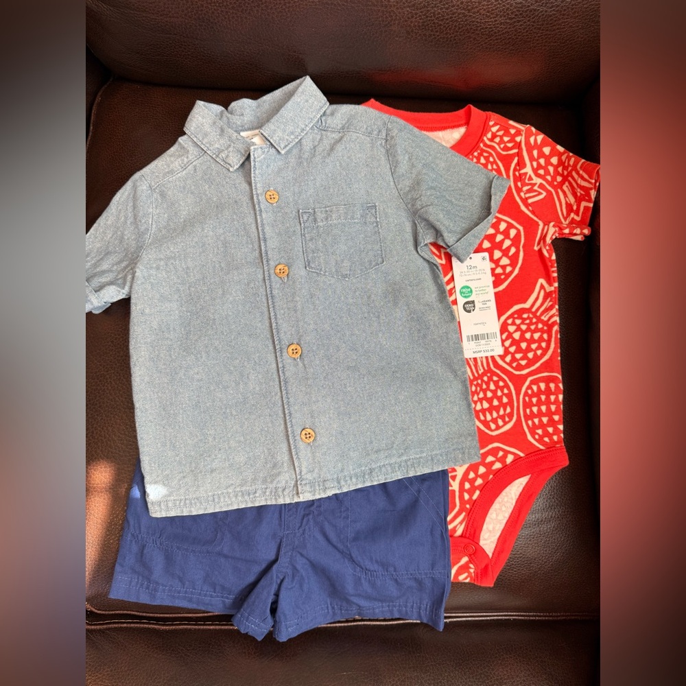 NWT Carter’s 12 M Blue and Orange Matching Set